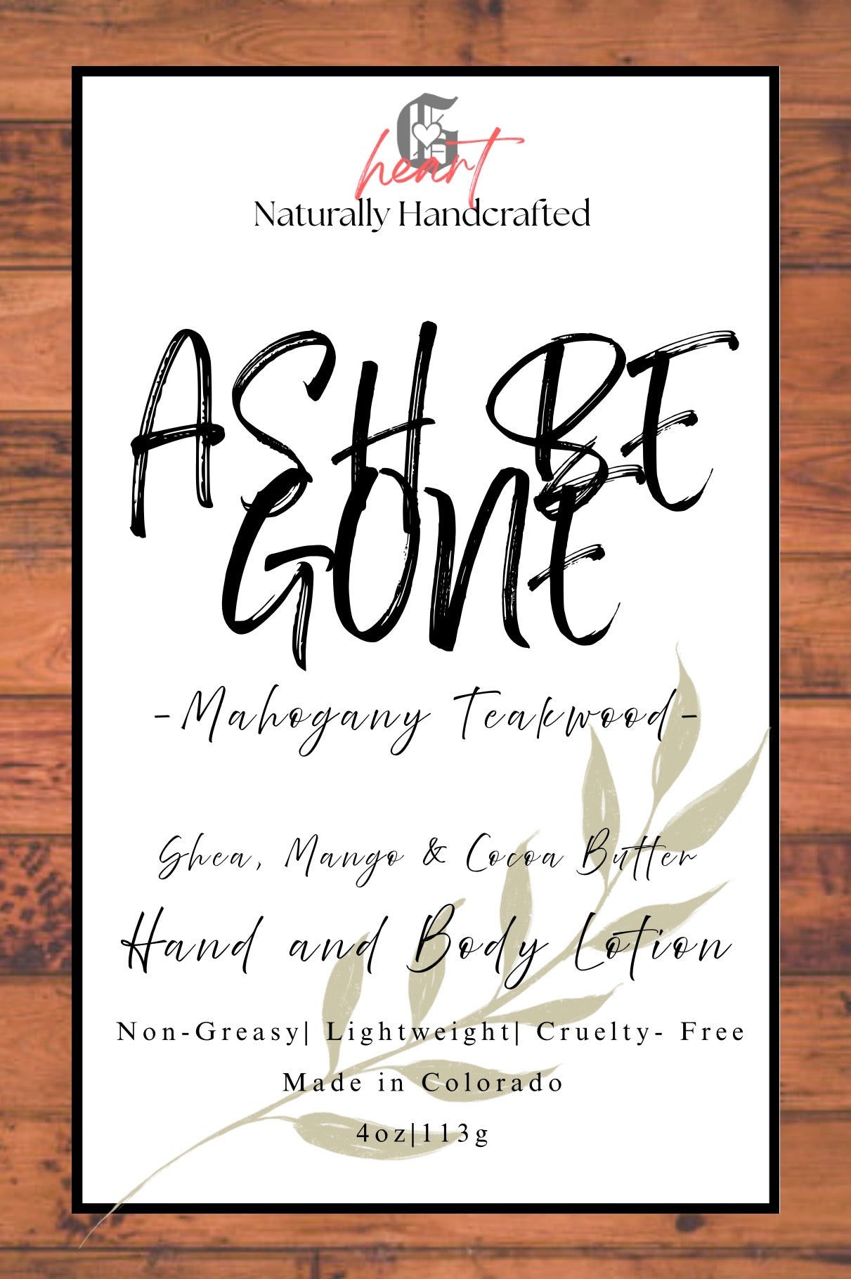 Ash Be Gone Lotion Collection - 4oz - Gabriel's Heart Naturally Handcrafted