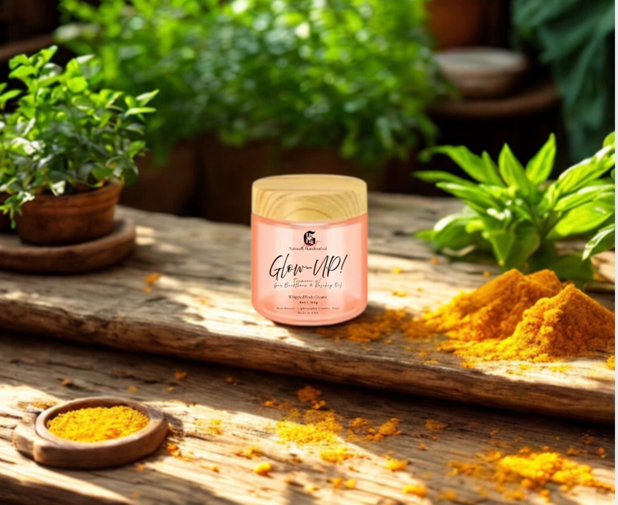 Glow - UP! Turmeric w/ Sea Buckthorn Seed Oil & Rosehip Oil Whipped Body Cream - Gabriel's Heart Naturally Handcrafted