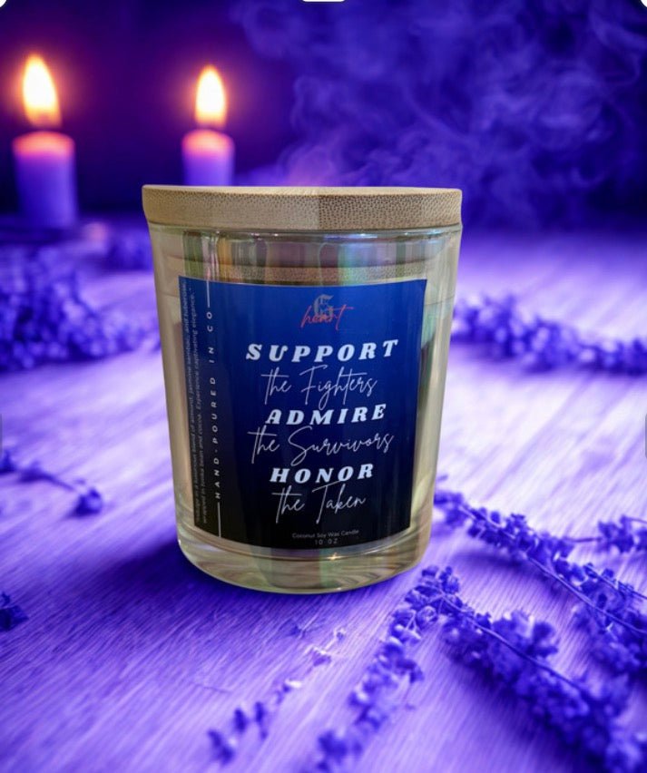 10oz - One of a Kind Candle Iridescent Glass Vessel - Coconut Soy Wax - Gabriel's Heart Naturally Handcrafted